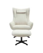 Fever - Stoel en kruk in beige corduroy-look - 82x85x106 cm