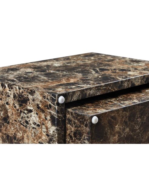 Fever - Set de 2 mesas de café marrones