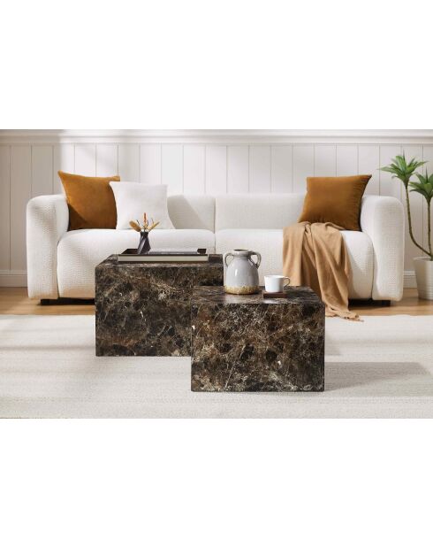 Fever - Set de 2 mesas de café marrones