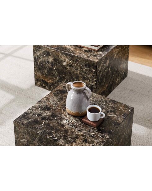 Fever - Set de 2 mesas de café marrones