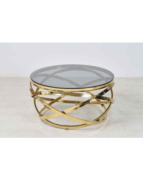 Fever - tavolino da salotto oro/grigio - D.80 cm