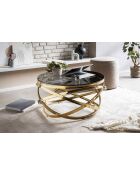 Fever - tavolino da salotto oro/grigio - D.80 cm