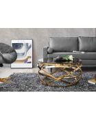 Fever - tavolino da salotto oro/grigio - D.80 cm