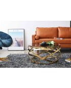 Fever - tavolino da salotto oro/grigio - D.80 cm