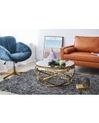 Fever - tavolino da salotto oro/grigio - D.80 cm