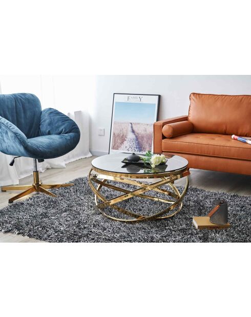 Fever - tavolino da salotto oro/grigio - D.80 cm