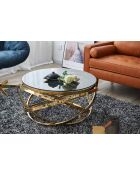 Fever - tavolino da salotto oro/grigio - D.80 cm