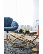 Fever - tavolino da salotto oro/grigio - D.80 cm