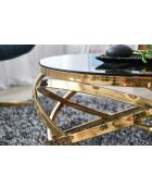 Fever - tavolino da salotto oro/grigio - D.80 cm