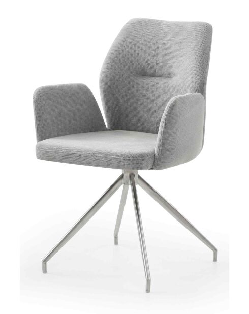 Fever - Silla con función de giro de 180°, gris claro/plata, 60 x 62 x 89 cm