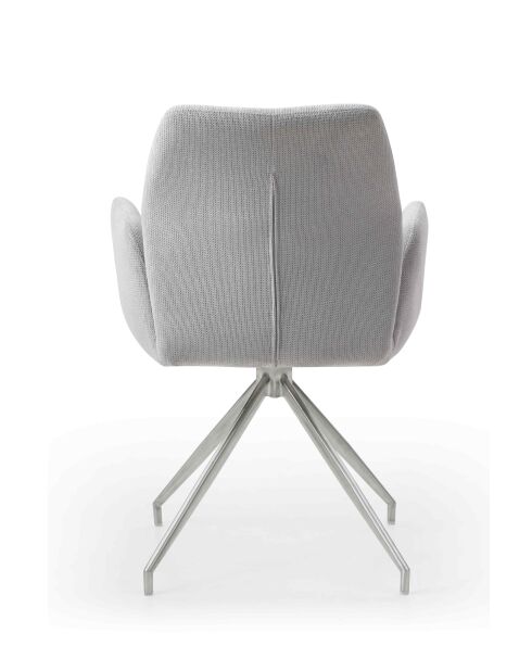 Fever - Silla con función de giro de 180°, gris claro/plata, 60 x 62 x 89 cm