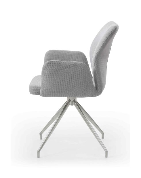 Fever - Silla con función de giro de 180°, gris claro/plata, 60 x 62 x 89 cm