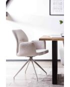 Fever - Silla con función de giro de 180°, gris claro/plata, 60 x 62 x 89 cm