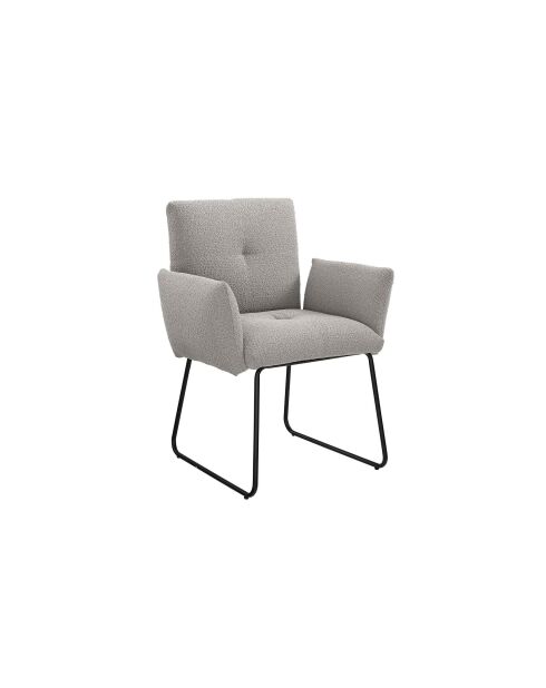 Fever - Fauteuil en tissu bouclé gris clair - 73,5x64,5x87 cm