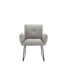 Fever - Fauteuil en tissu bouclé gris clair - 73,5x64,5x87 cm