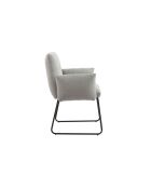 Fever - Fauteuil en tissu bouclé gris clair - 73,5x64,5x87 cm