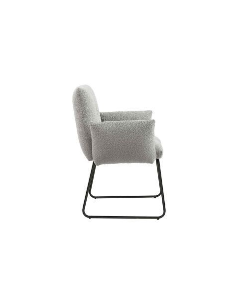Fever - Fauteuil en tissu bouclé gris clair - 73,5x64,5x87 cm