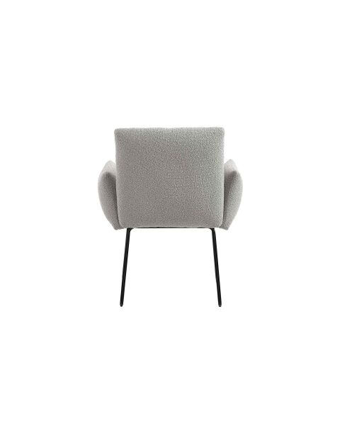 Fever - Fauteuil en tissu bouclé gris clair - 73,5x64,5x87 cm