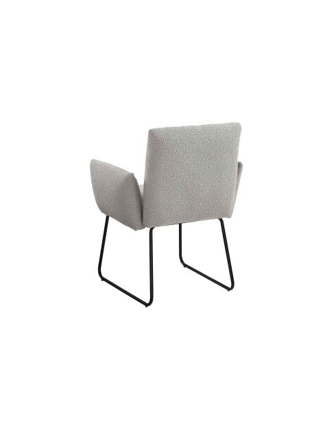 Fever - Fauteuil en tissu bouclé gris clair - 73,5x64,5x87 cm