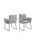 Fever - Fauteuil en tissu bouclé gris clair - 73,5x64,5x87 cm