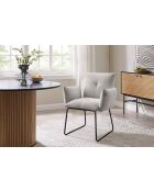 Fever - Fauteuil en tissu bouclé gris clair - 73,5x64,5x87 cm