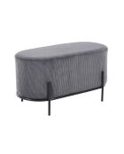 Fever - Gepolsterte Sitzbank aus grauem Kord - 80x40x42 cm