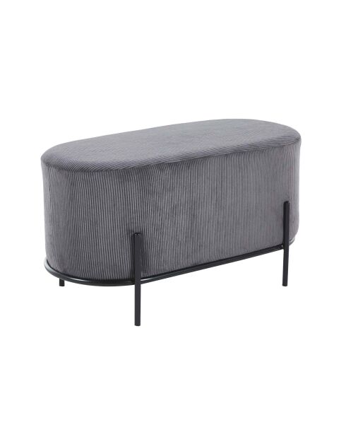 Fever - Gepolsterte Sitzbank aus grauem Kord - 80x40x42 cm