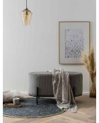 Fever - Gepolsterte Sitzbank aus grauem Kord - 80x40x42 cm