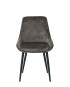 Sit - Lot de 2 chaises housse gris foncé, pieds noirs - 48x57x84cm