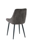 Sit - Lot de 2 chaises housse gris foncé, pieds noirs - 48x57x84cm
