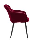 Fever - Fauteuil velours rouge /noir- 61x45x85 cm