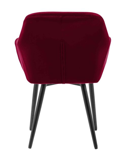 Fever - Fauteuil velours rouge /noir- 61x45x85 cm