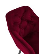 Fever - Fauteuil velours rouge /noir- 61x45x85 cm