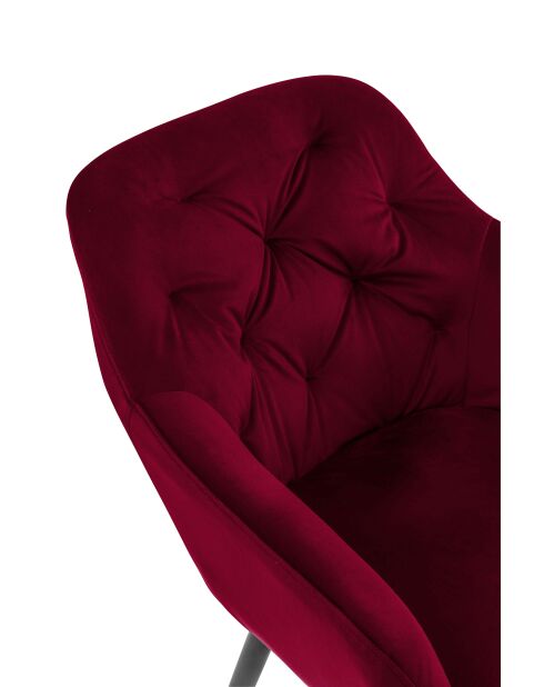 Fever - Fauteuil velours rouge /noir- 61x45x85 cm