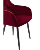 Fever - Fauteuil velours rouge /noir- 61x45x85 cm