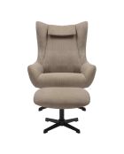 Fever - Brauner Sessel und Hocker in Cordoptik - 82x85x106 cm