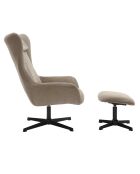 Fever - Brauner Sessel und Hocker in Cordoptik - 82x85x106 cm