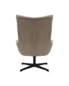 Fever - Brauner Sessel und Hocker in Cordoptik - 82x85x106 cm