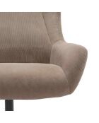 Fever - Brauner Sessel und Hocker in Cordoptik - 82x85x106 cm