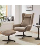 Fever - Brauner Sessel und Hocker in Cordoptik - 82x85x106 cm