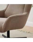 Fever - Brauner Sessel und Hocker in Cordoptik - 82x85x106 cm