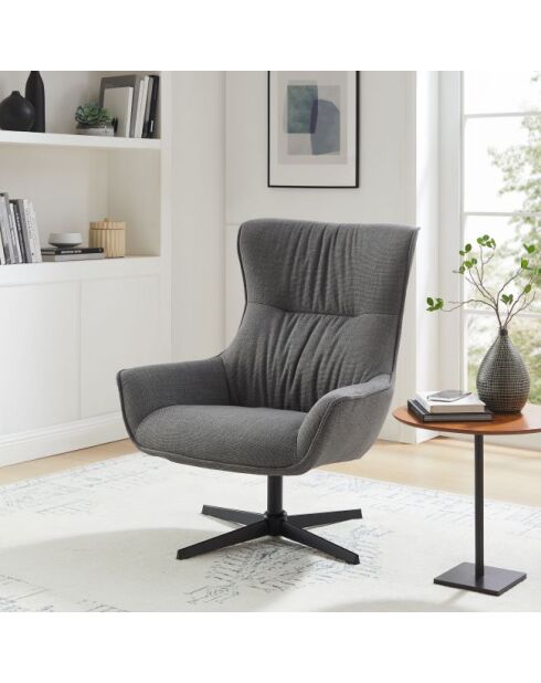 Fever - Fauteuil tissu structurel gris - 85x83x103 cm