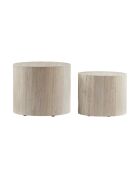 Fever - Set de 2 mesas de café de travertino beige