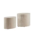 Fever - Set de 2 mesas de café de travertino beige