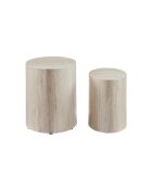 Fever - Set de 2 mesas de café de travertino beige