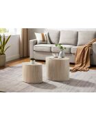 Fever - Set de 2 mesas de café de travertino beige