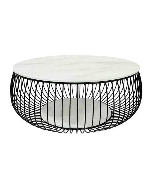 Fever - schwarz/weißer Couchtisch - D.86 cm