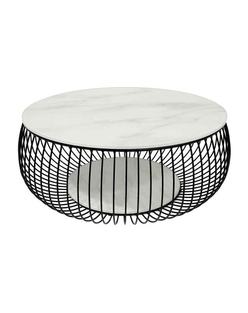 Fever - schwarz/weißer Couchtisch - D.86 cm
