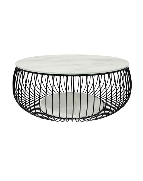 Fever - schwarz/weißer Couchtisch - D.86 cm