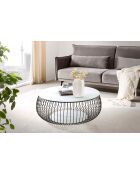 Fever - schwarz/weißer Couchtisch - D.86 cm